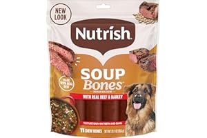 Nutrish Soup Bones Premium Dog Chews with Real Beef and Barley, 11 Chews, Packaging May Vary (Rachael Ray)