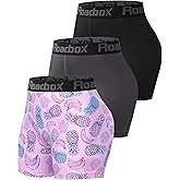 Roadbox 4" Women's Spandex Compression Shorts, 3 Pack Volleyball Shorts Athletic Biker Shorts for Workout Running Gym Yoga