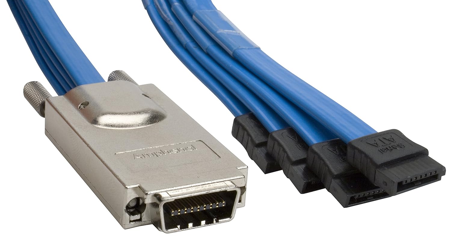 Amphenol CSSASBKX4XMF005 External 4X SAS to SATA FanOut