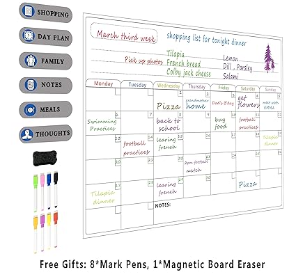 Pizarra de menú de borrado en seco para frigorífico - Planificador ...