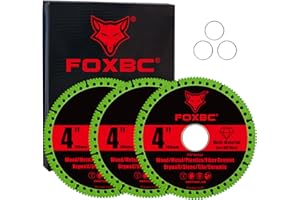 FOXBC 4 Inch Indestructible Multi-Material Cut Off Disc for Angle Grinders, 7/8" Arbor - 3 Pack