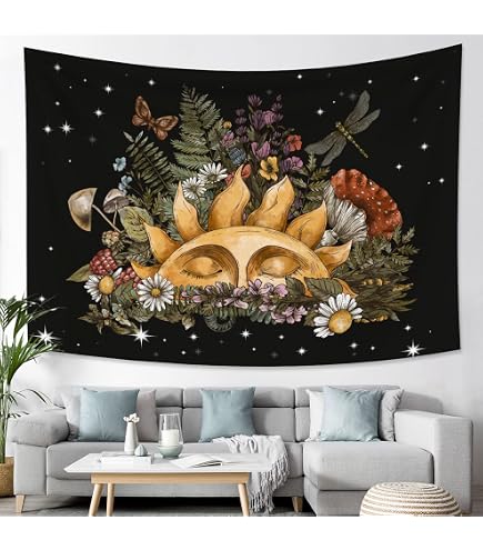 Tapisserie Tenture Murale Sorcière Halloween - 180x230cm Décoration Mandala Hippie Pour Chambre