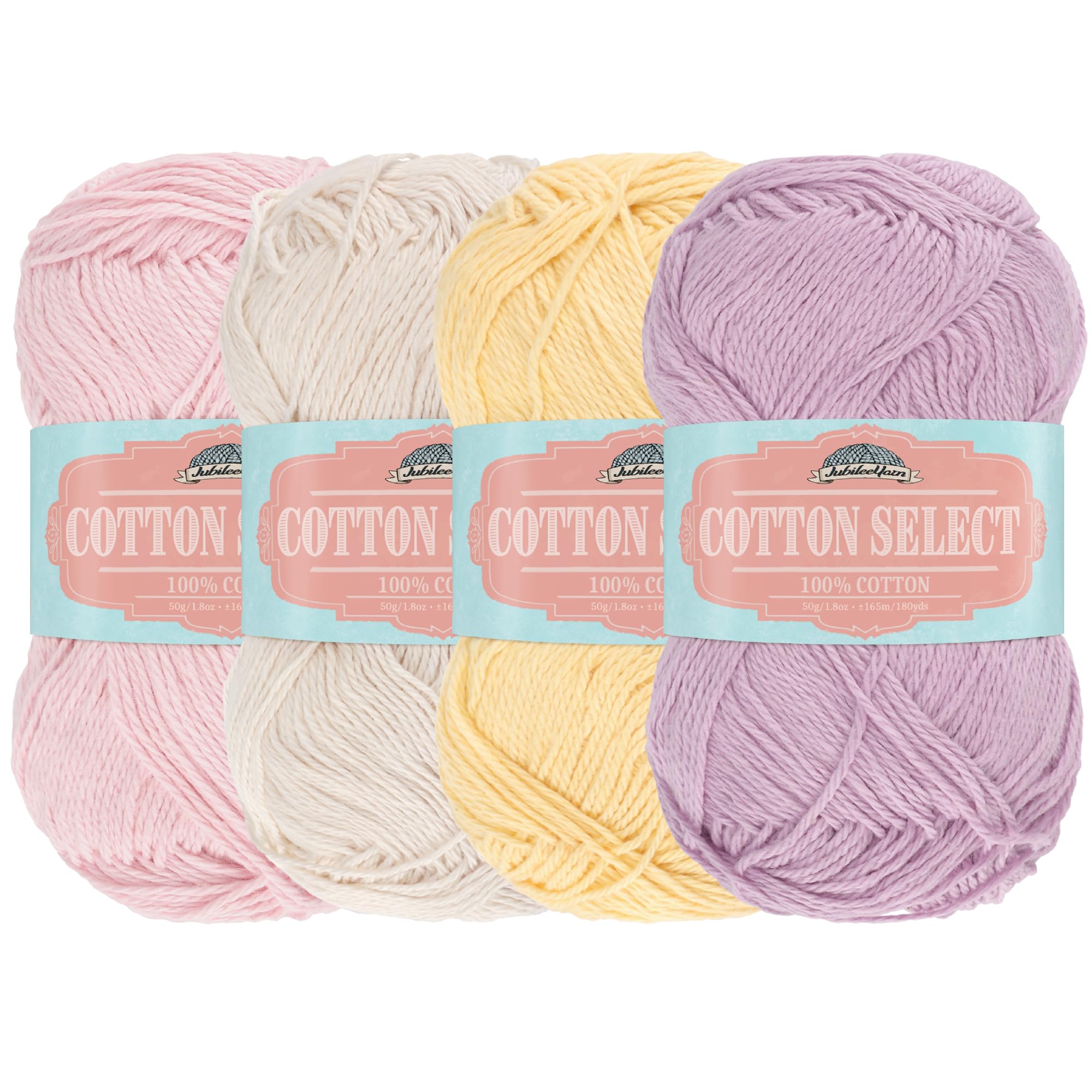 JubileeYarn Cotton Select Yarn - Sport Weight - 50g/Skein - Shades of Contrast Colours B - 4 Skeins — image 1