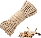 SANNIX Sisal Rope for Cat Scratcher 29.8m 98ft 6mm Natural Hemp Plant Rope view 1