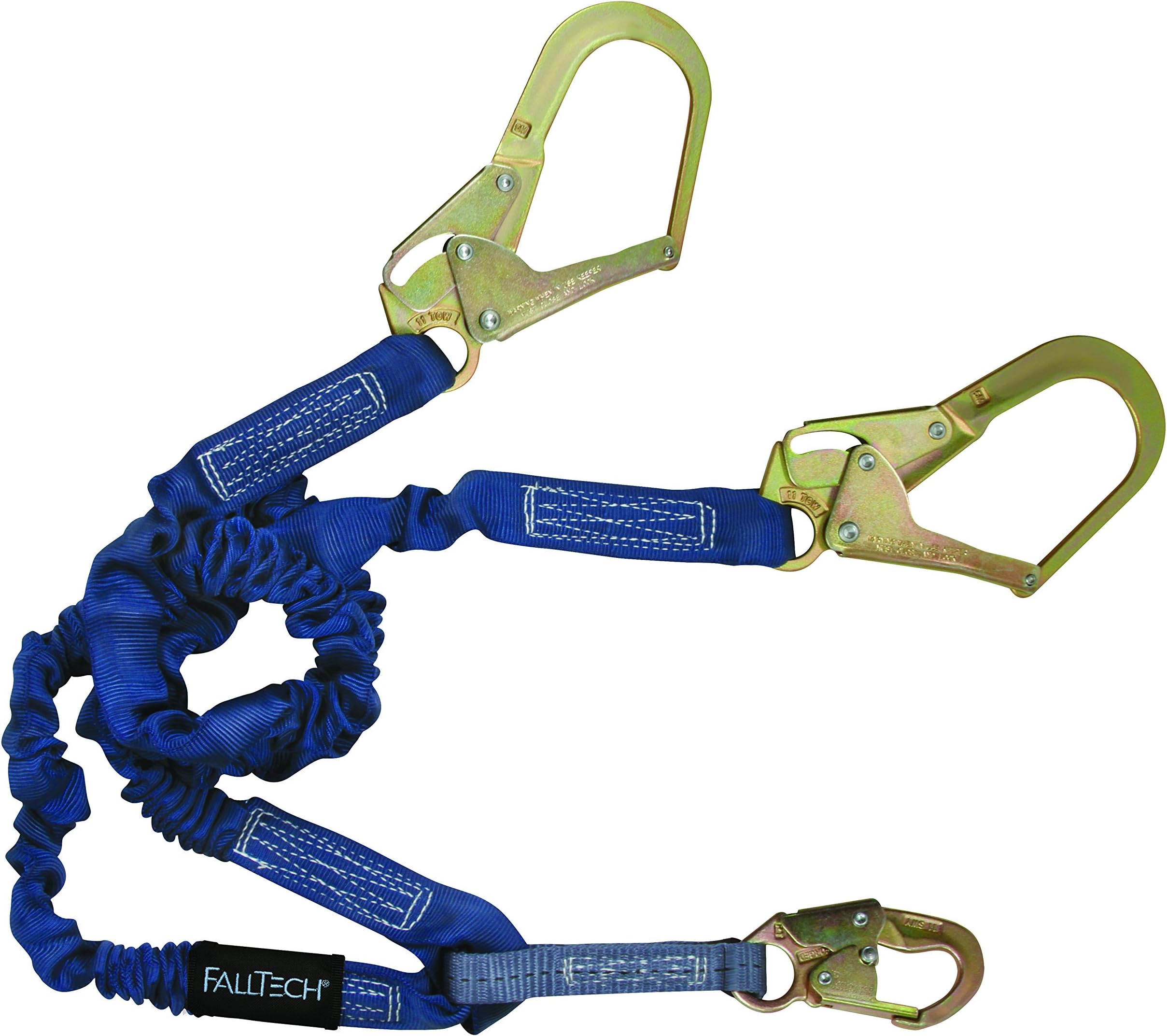 Falltech 8240Y3 Elastech 6 Foot Double Lanyard Steel Hooks 100% Tie-Off(Sold By 2 Pack)