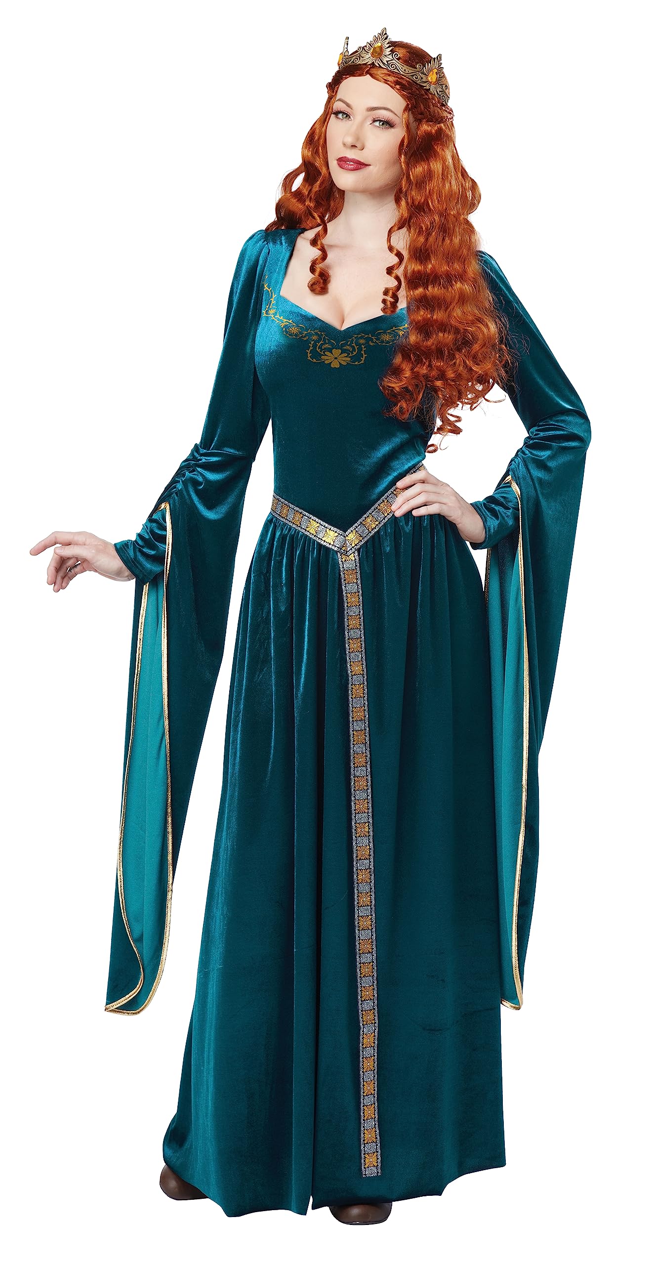 California Costumes 01380L Medieval/Renaissance Adult-sized Costume, Solid, Teal, Large