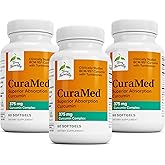 Terry Naturally CuraMed 375mg - Antioxidant Supplement for Brain & Immune Health Support - Dietary Supplement with Curcumin & Turmeric Essential Oil - Herbal Liver Support - 60 Softgels (Pack of 3)