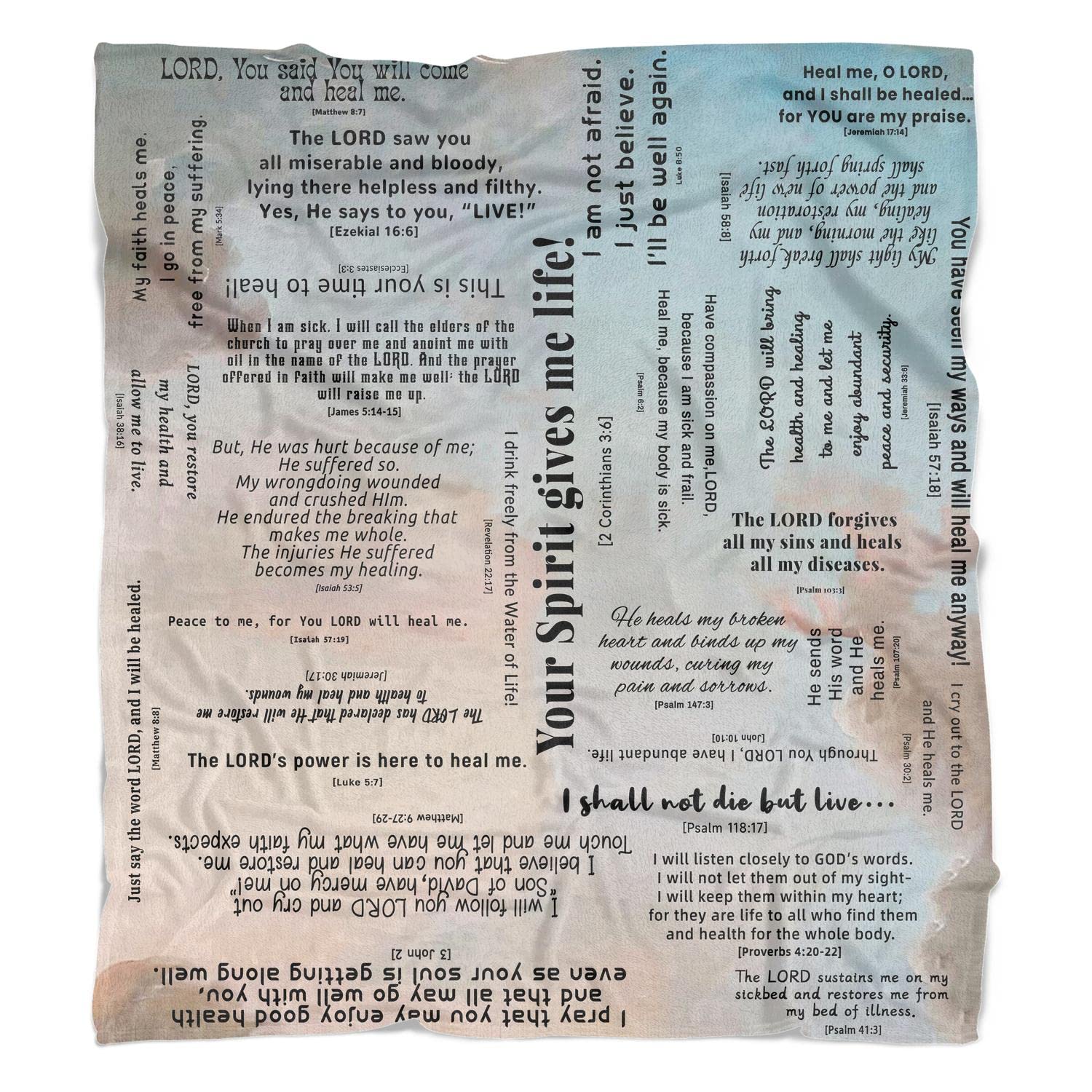 ZORKET Prayer Healing Blanket with Inspirational Scripture Bible Verse Soft Flannel Throw Blankets Religious Gifts for Women Men 60" x 50"
