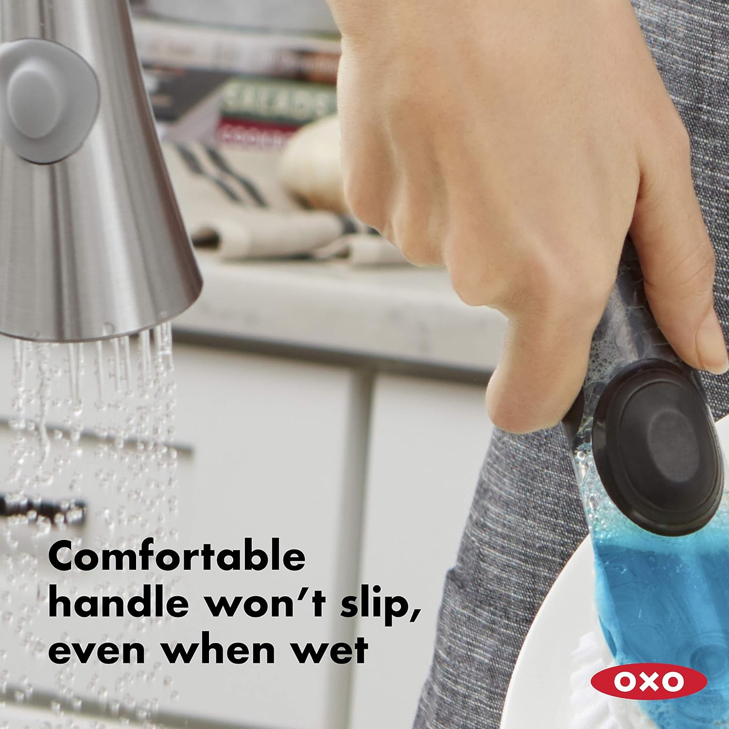 OXO Good Grips Soap Dispensing Dish Brush,Black/Clear/White,15x10x5cm: Home & Kitchen