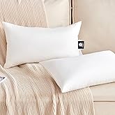 KUSNUG Organic Feather Down Lumbar Pillow Inserts (12x20 Inch, Set of 2) - 100% Cotton Shell, Filling of Feathers & Memory Foam, Rectangular Decorative Pillow Form Core for Couch, Sofa, and Bed