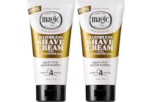 SoftSheen-Carson Magic Razorless Shaving Cream, Depilatory Hair Removal Cream, Works in 4 Minutes for Coarse, Curly Hair, 2 Count