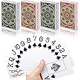 Metsyth Plastic Waterproof Playing Cards 4 Pack Poker Card Jumbo Index Large Print Playing Cards for Adults Seniors Bulk Decks of Cards Set Professional Poker Cards