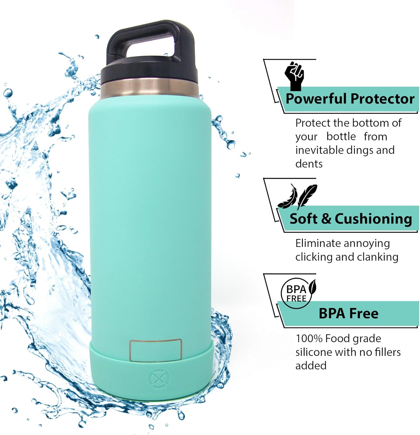 One MissionX Protective Silicone Boot Sleeve Compatible with Yeti 36oz 26oz 18oz 12oz Water Bottles, Anti-Slip Bottom Cover, BPA Free : Sports & Outdoors