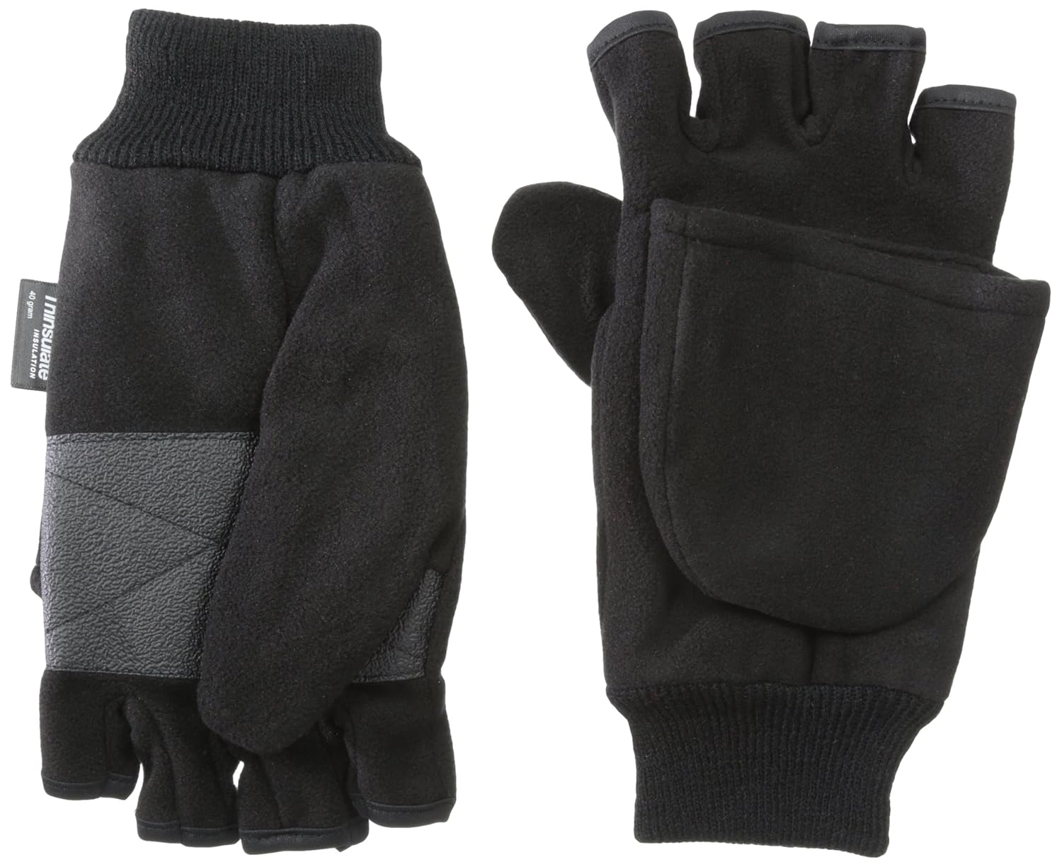 Quietwear Mens Fleece Flip Mitten with 40 Gr Thinsulate Gloves