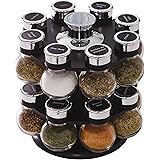 Kamenstein Ellington Revolving Tower with Free Spice Refills for 5 Years, 16-Jar, Clear