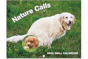 LEMOME HOME Gag Gifts - 2025 Wall Calendar, White Elephants Pooping Dogs, Calendar 2025 from Jan.2025 to Dec.2025, 12 Monthly Calendar Planner, Wall Calendar 2025, Funny Calendar for Family, Friends