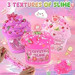 6 Pack Slimes, Pink Slime Kids, Cloud Slime kit for