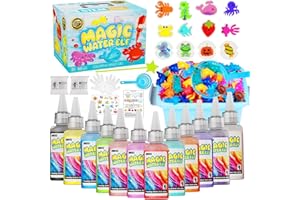 PULASIDO Magic Water Toy Elf Kit,Aqua Fairy Water Gel Kit 12 Magic Gels &12 Molds Make Your Own Water Pets,Toys for 4 5 6 7 Year Old Xmas Birthday Gifts Party Favors,DIY STEM Craft Kits Kids Toys Age 3+(Blue)