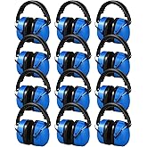 Copkim 12 Pcs Hearing Protection Ear Muffs NRR 28dB Noise Reduction Headphones Shooting Ear Protection Earmuffs(Blue)