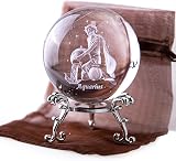 HDCRYSTALGIFTS Taurus Crystal Ball 60mm with Stand 3D Laser Engraved view 2