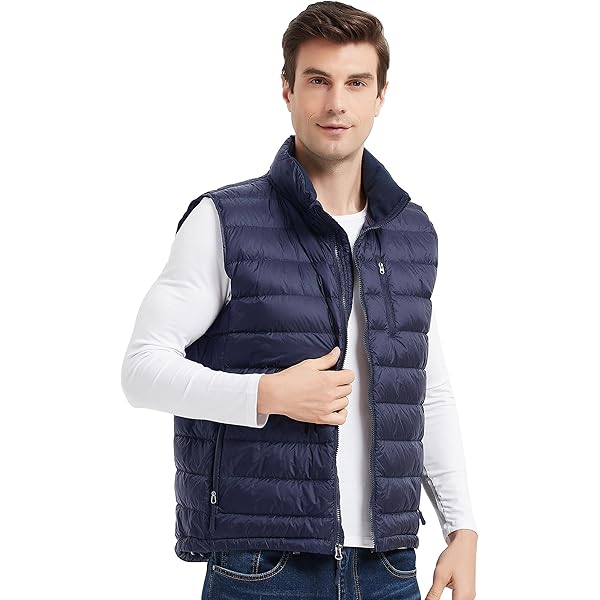 Men Down Vest Light Down Vest Portable V-Neck Sleeveless