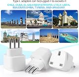 TENINYU 3-Pack UK to Italy Travel Plug Adapter Grounded Type L 3 Pin White view 5