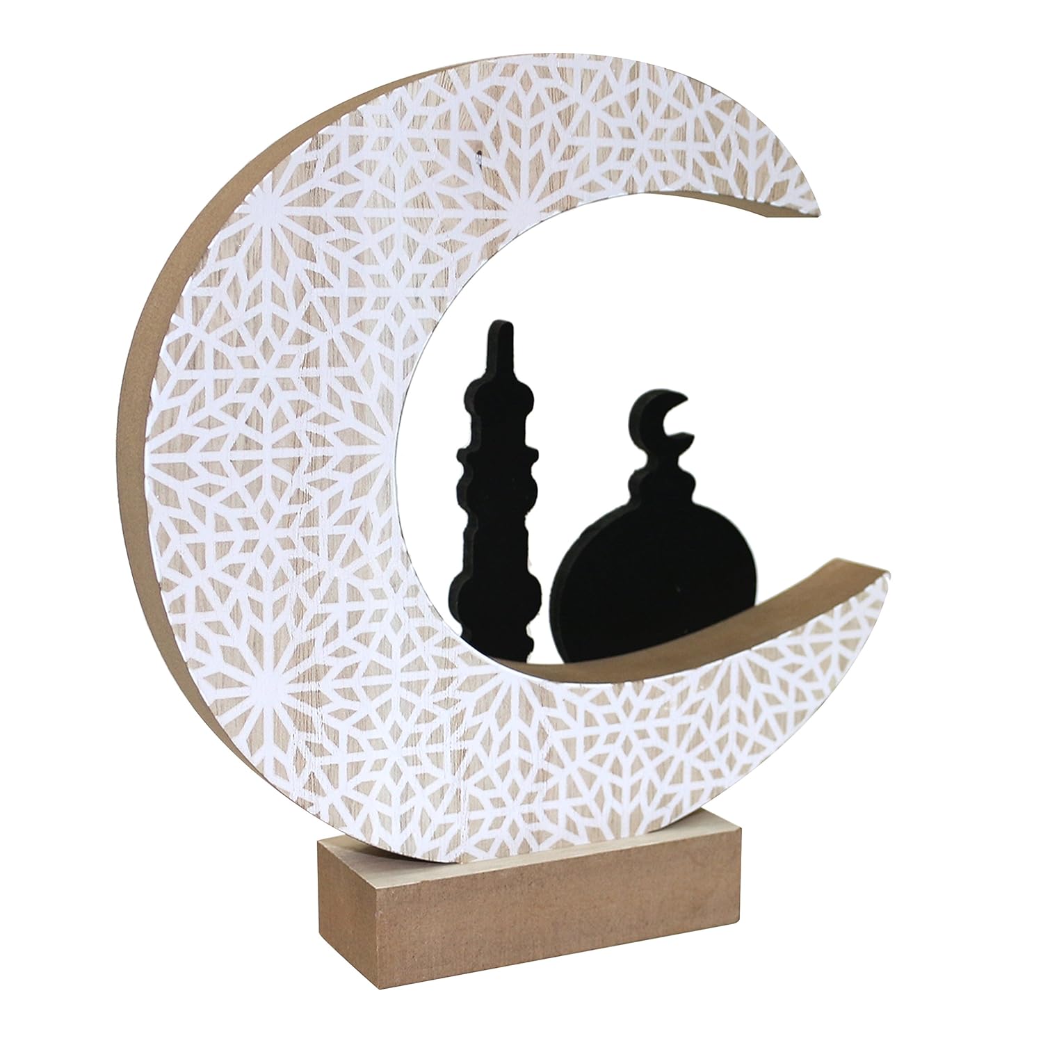 Islam Muslim Eid Wood Crescent Mosque Wooden Centrepiece ...