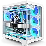 White PC Case, ATX Gaming PC Case with 7 PWM ARGB