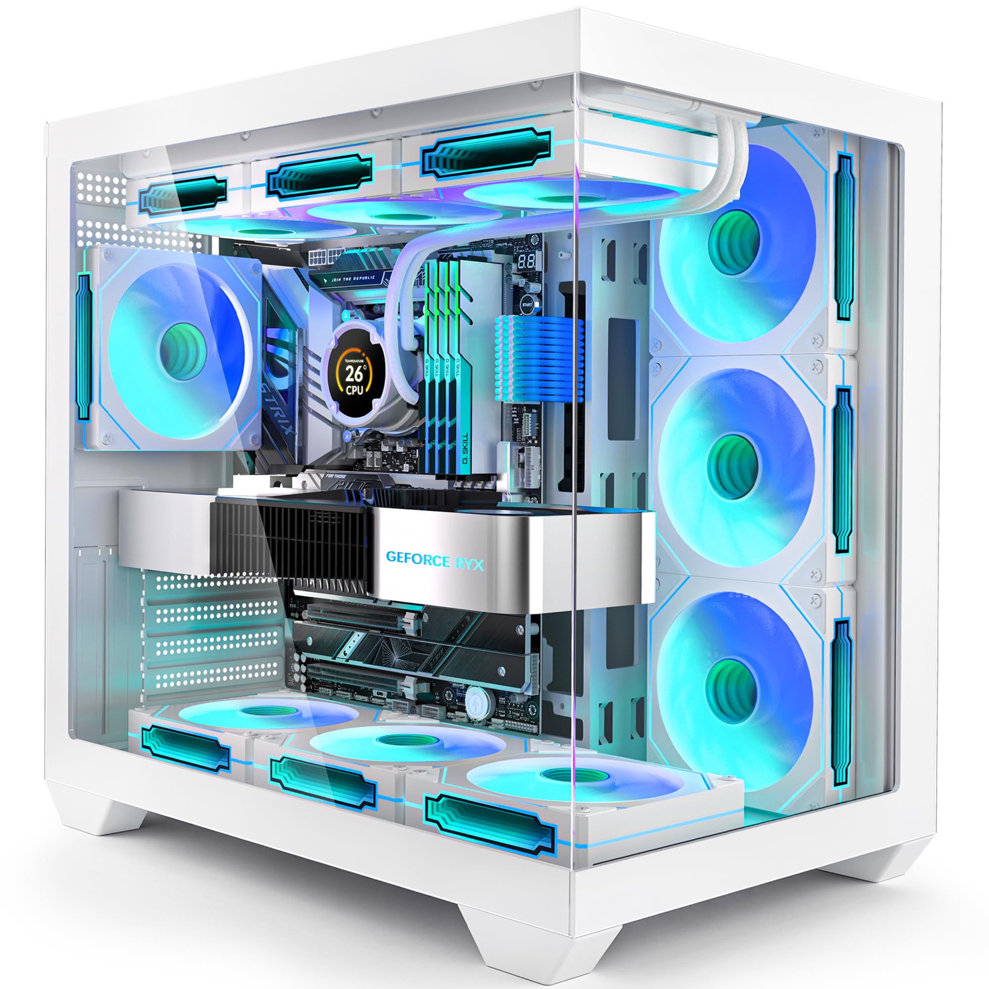 【ARGBファン7個付属】RAIJINTEK　ホワイトPCケース白 White PC Case, ATX Gaming Case with 7 PWM ARGB Fans | eBay