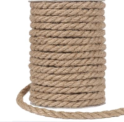 Tenn Well 10mm Jute Rope 50ft Natural Twine Garden Camping Brown