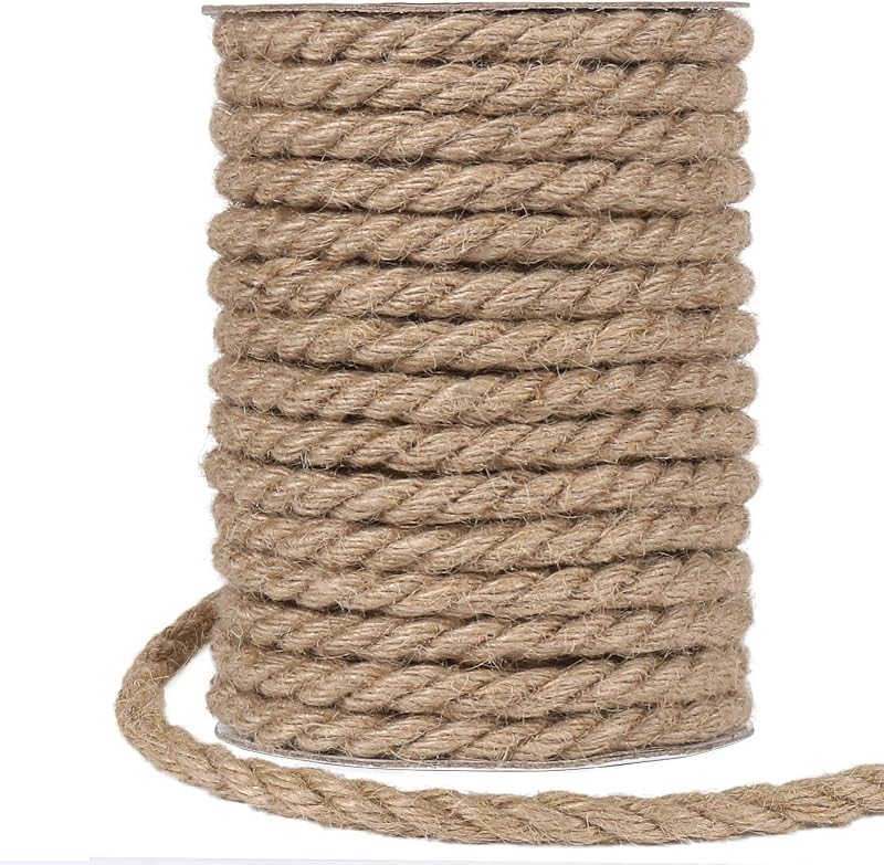 Tenn Well 10mm Jute Rope 50ft Natural Twine Garden Camping Brown