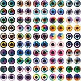 Julie Wang 180PCS Glass Cabochon Human Eyes - 9 Sizes (6mm To 30mm) For Halloween Props, Masks, Crafts & Taxidermy