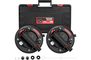 Glass Suction Cups,8"Heavy Duty Suction Cups 662 lbs Load Capacity Powerful Industrial with Pressure Gauge for Lifting Large Glass Tile Granite,Includes Carrying Case(2pack) Brand: TIJUNIK