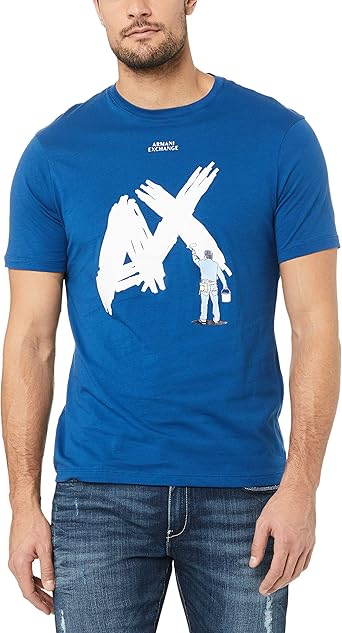 white and red armani exchange shirt