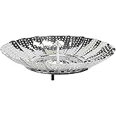 Chef Craft Classic Steamer Basket, 6 inch Diameter 9.5 inch Expanded, Stainless Steel