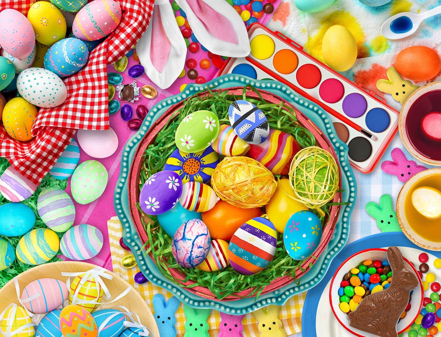 Springbok Extraordinary Easter Eggs 500 Piece Jigsaw Puzzle for Adults and Family - Colorful Easter Scene - Unique Cut Pieces - Made in USA