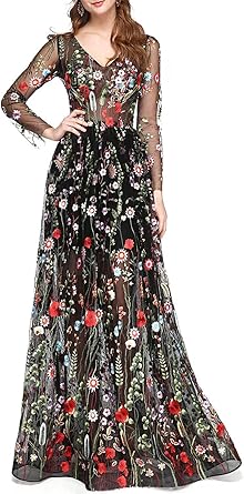 floral embroidered homecoming dress
