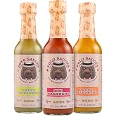 POLO SAUCES Habanero Hot Sauce Variety Pack, 3 Flavors, 15 fl oz | 3 Flavor Habanero Sauce Sampler, Small Batch, Made In Florida, Vegan, Gluten Free, No Added Sugar