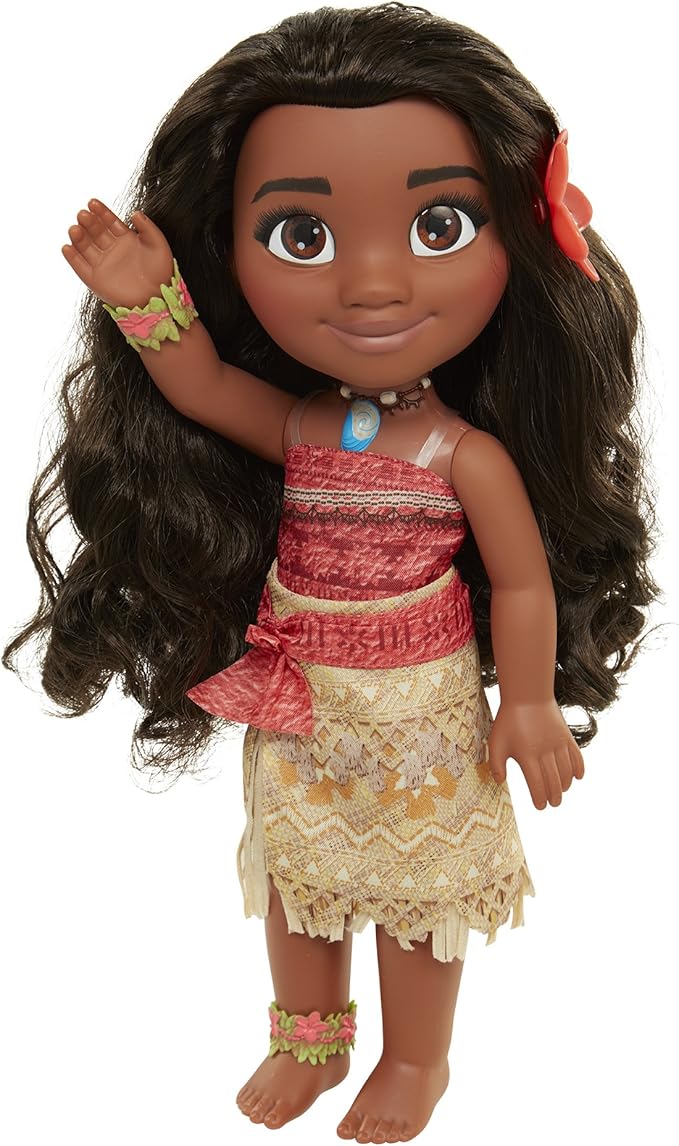 Amazon.es: Glop Games- Princesa Disney, muñeca Vaiana Detalle. Fíjate en su Pelo, Vestido, Flor de Polinesia Toddler 35cm, 38 cm (04703): Juguetes y juegos
