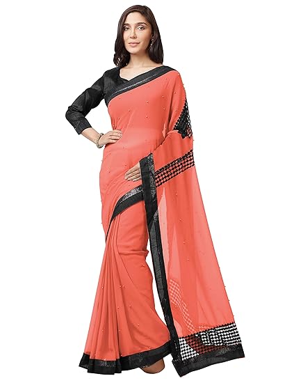 Womens Chiffon Saree With Blouse Piece