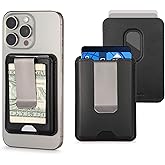 GINKOUHA For Magsafe Wallet with Money Clip, Mens Minimalist Wallet 2-3 Cards, Leather Strongest Magnetic Wallet for iPhone 17/16/15/14/13/12 Series, RFID Blocking Card Wallet (Black)