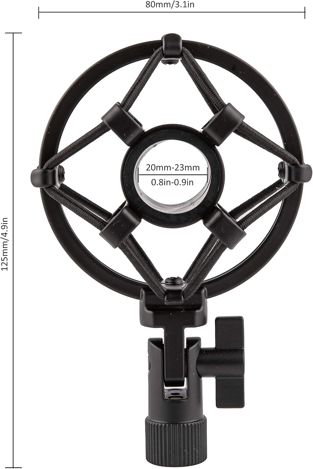 LYRCRO Universal Microphone Shock Mount for 20mm-23mm Diameter Instrument Condenser Mic: Musical Instruments