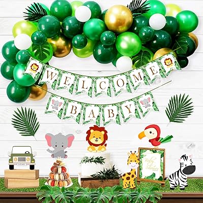 Jungle Theme Baby Shower Decorations, Green Balloon Kuwait