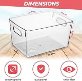 Amtido Clear Plastic Storage Bins 6 Pack Fridge Pantry Organization view 3