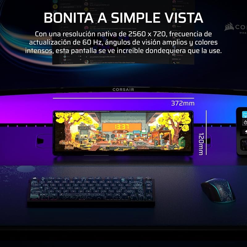 XENEON Edge Ecrã Tátil LCD 14,5" 2K HDMI USB-C – Fumo