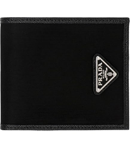 Amazon.com: Prada Black Vitello Micro Grain Leather Bifold Wallet