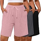 Evervibe 3 Pack Plus Size Bermuda Shorts for Women Comfy Loose Casual Drawstring Sweat Pants with Pockets XL-5XL