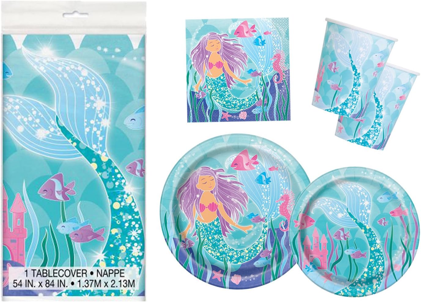 Mermaid Birthday Party Supplies Pack Serves 16 eBay