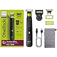 Philips Norelco OneBlade Pro 360 Face + Body, Electric Shaver, Beard Trimmer and Body Groomer, with 360 Blade Technology, 14-Length Precision Comb, Body Kit, Soft Pouch, Model QP6542/70