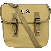 SUNRISING US Army WW2 M1936 Musette Bag Messenger Bag with Shoulder Strap,12" WWII Canvas Vintage Tactical Satchel Bags Military Crossbody Haversack Messenger Bags